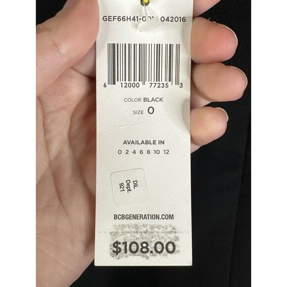 NWT BCBGeneration Black Sleeveless Halter Top Fit Flare Short Mini Dress Size 0 - Picture 9 of 9